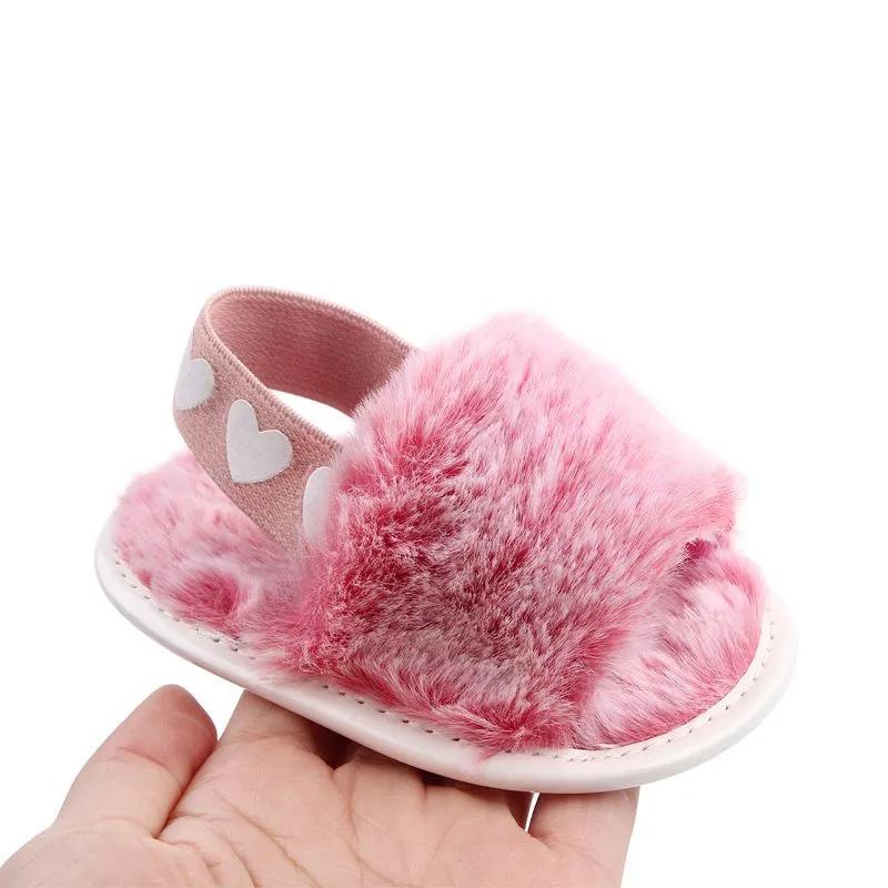 Baby shoes fashion comfortable soft plush slippers pink - Image 2
