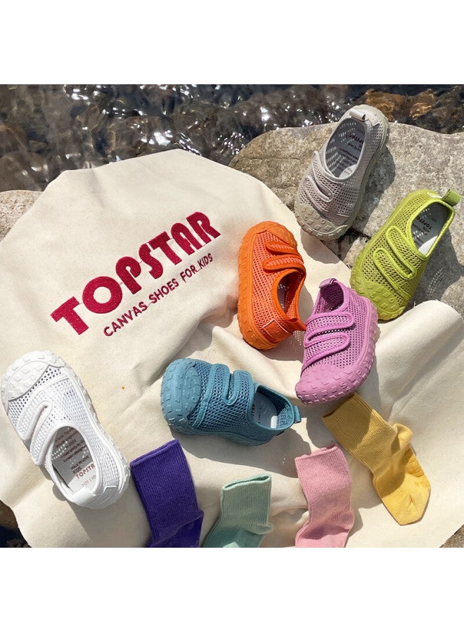 Topstar Kids Breathable Sandals Boys Girls Water Shoes Mesh Sneakers Anti-slip Soft Sole Indoor Shoes Beige Size 28 - Image 3