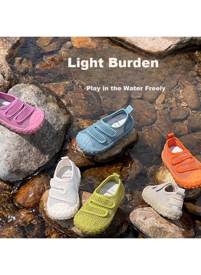 Topstar Kids Breathable Sandals Boys Girls Water Shoes Mesh Sneakers Anti-slip Soft Sole Indoor Shoes Beige Size 28 - Image 1