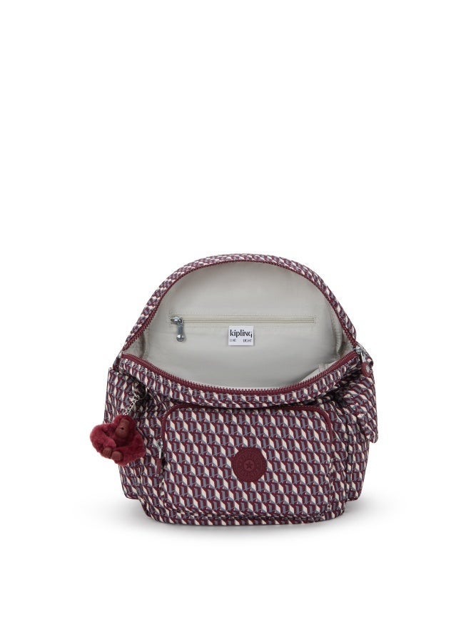 kipling City Pack Small Backpack 3DK Wine - Image 3