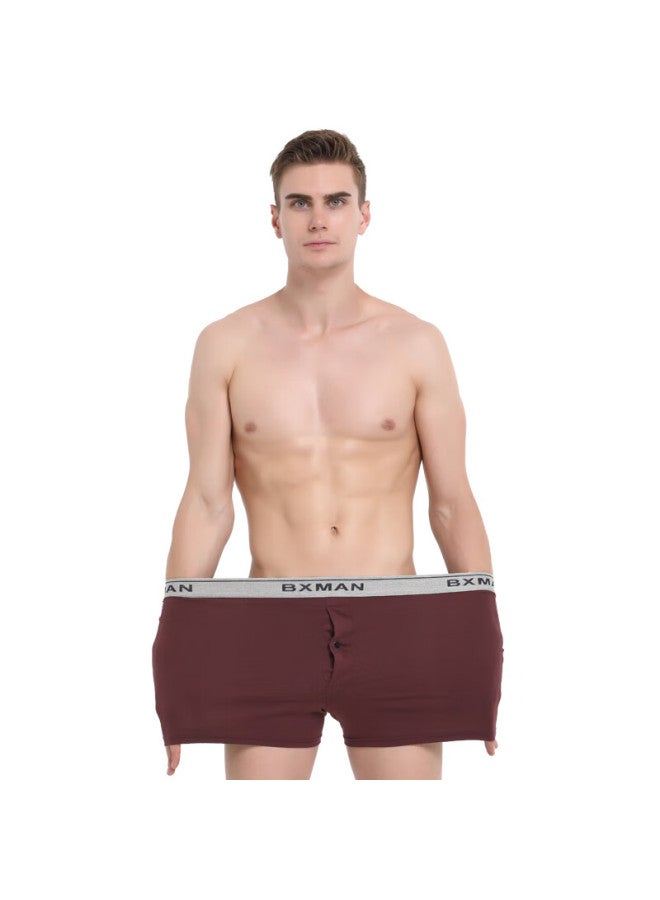 Bxman Pure Cotton Loose Men's Boxer Briefs, Knitted Elastic Aro Pants, Plus Size, 2-pack, Ek0105, 175l - Image 3