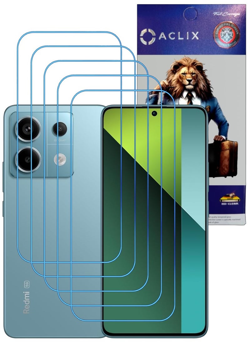 ACLIX 5 Pieces Antistatic ESD Dustproof Premium Quality High Definition Clear Tempered Glass Screen Protector Designed For Xiaomi Redmi Note 13  Pro - Image 1