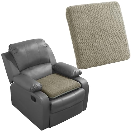 HOMBYS Tufted Furry Recliner Seat Cushion for Elderly Foam Curved Edge Large Square Seat Cushion for Recliner Chair Floor Pillow Office Chair Car No Pressure on ThighsCoffee - Image 1