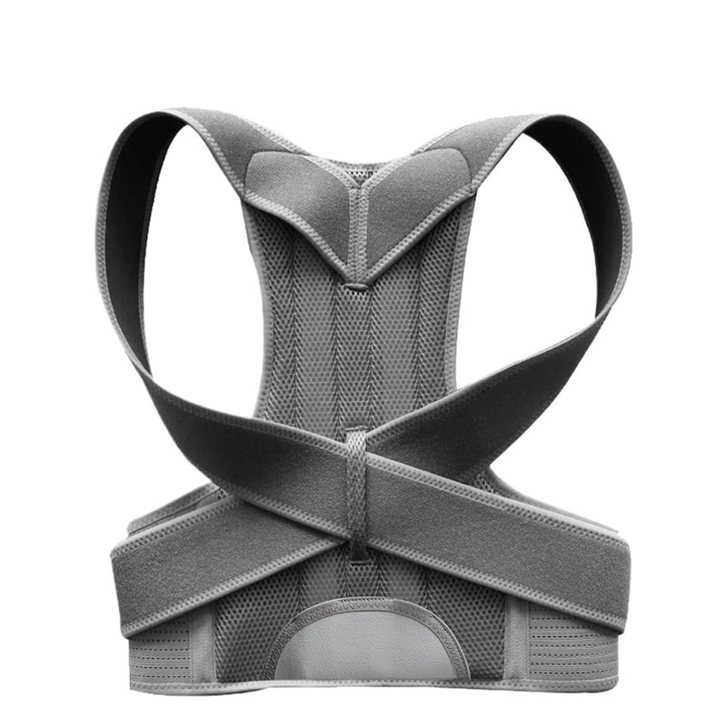 Brace for Women & Men, Adjustable Back Support Straightener for Upper Back Pain Relief(Gray,M-Belly 80-95cm) - Image 1