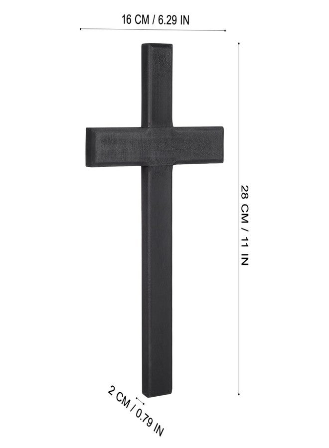 IMIKEYA Wooden Cross for Decor - 11 Inch Black Crucifix Wall Cross Christian Catholic Crosses for Home Religious Faith Church - Image 5