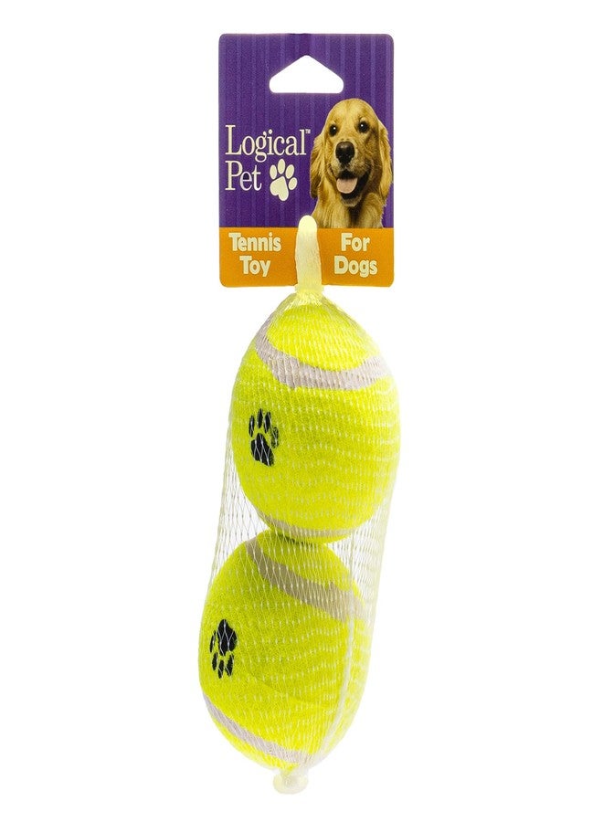 Pet Factory 2-Pack Logical Pet 2.5" Tennis Balls Dog Toy Set - Fluorescent Yellow, Set of 2 - Image 1