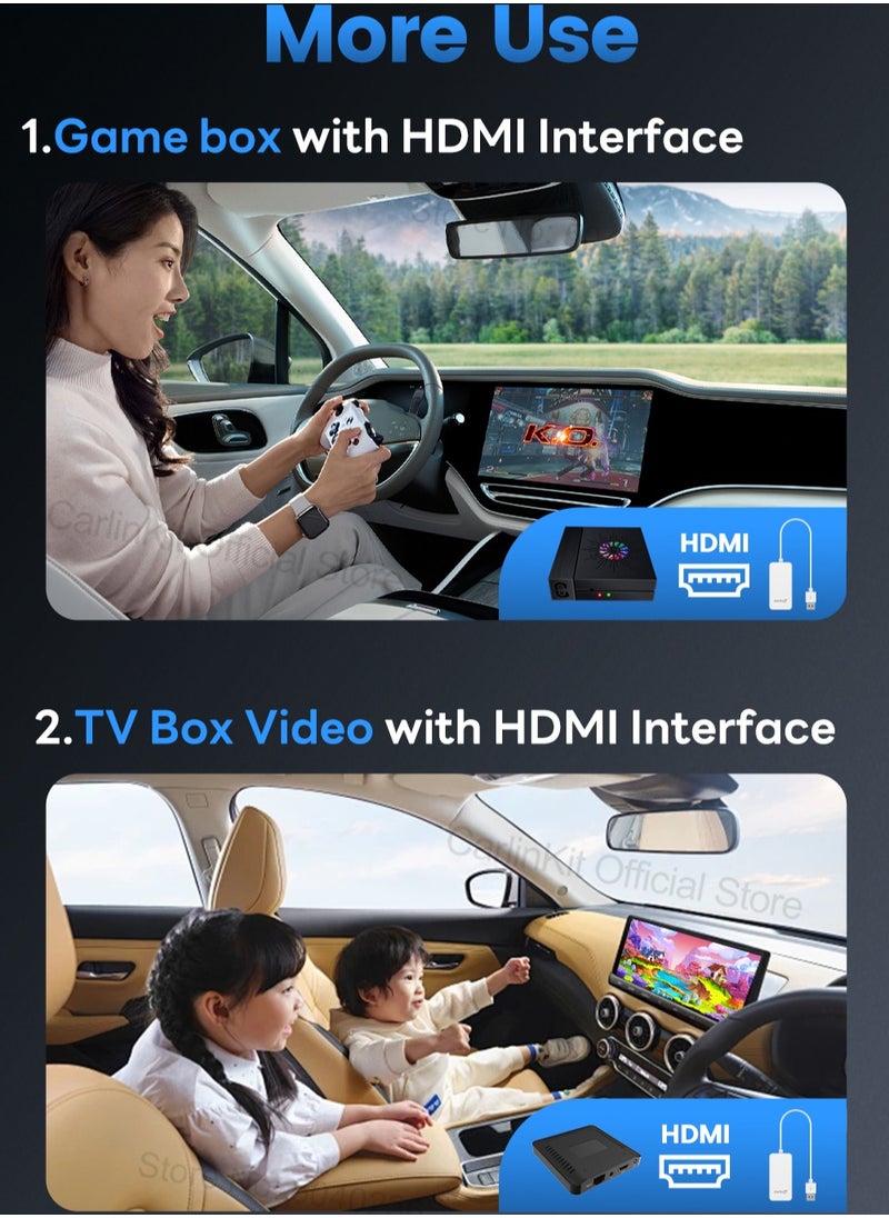 Carlinkit - HD2CP Wired CarPlay HDMI For Youtube Netflix Game Box Switch in Play adapter HDMI For PS 5 4 Fire TV Sticks DVD Game Remote Control Streaming media adapter For BENZ AUDI KIA Hyundai video - Image 1