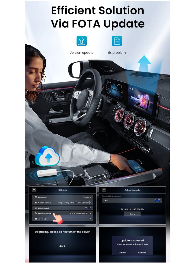 Carlinkit - HD2CP Wired CarPlay HDMI For Youtube Netflix Game Box Switch in Play adapter HDMI For PS 5 4 Fire TV Sticks DVD Game Remote Control Streaming media adapter For BENZ AUDI KIA Hyundai video - Image 1