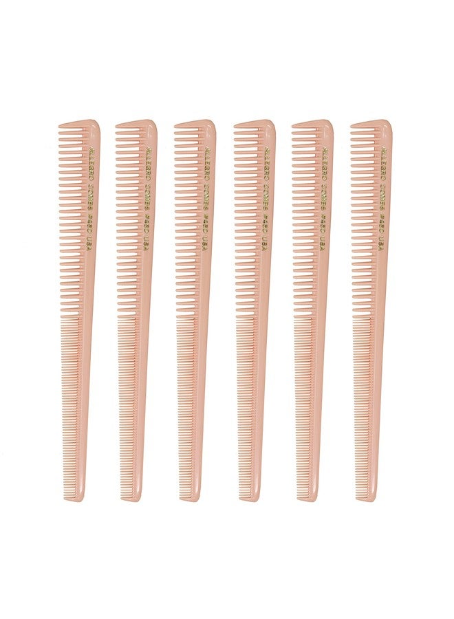 Allegro Combs Allegro Tapered Hair Combs - 6 Pcs Barber & Hairstylist Combs for Men & Women, Made in USA (Rose) - Image 1