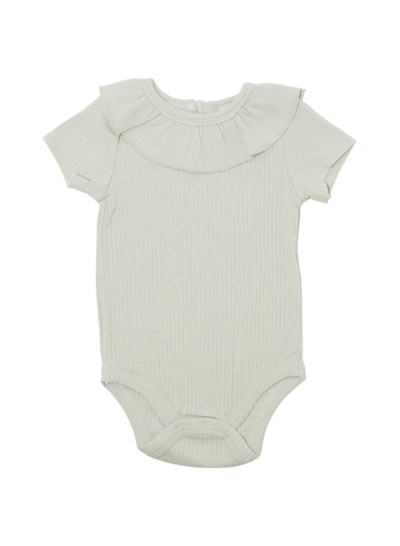 Bambimici Plain Olive Green Sleeve Bodysuit - Image 3