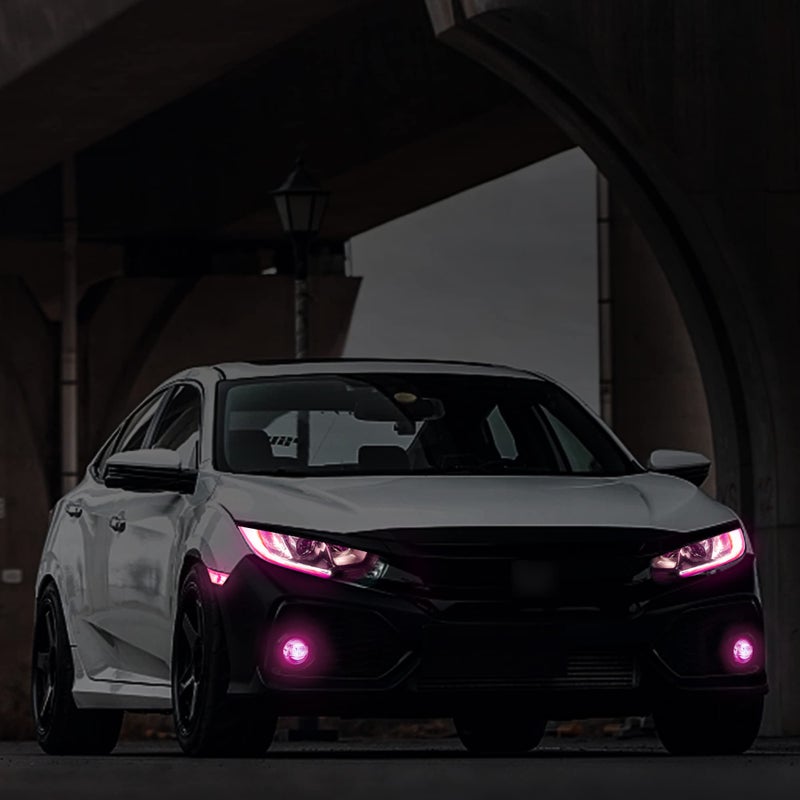 TOMALL 3 Pair Vinyl Smoke Tint Fog Light Headlight Side Marker Light Film for Honda Civic 2016-2021 Fender Turn Signal Light Stickers Self Adhesive Decals Car Vinyl Smoke Stickers Decoration (Pink) - Image 5