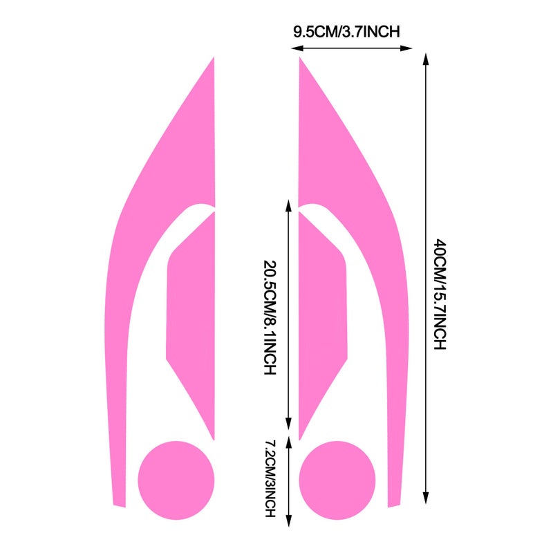 TOMALL 3 Pair Vinyl Smoke Tint Fog Light Headlight Side Marker Light Film for Honda Civic 2016-2021 Fender Turn Signal Light Stickers Self Adhesive Decals Car Vinyl Smoke Stickers Decoration (Pink) - Image 2