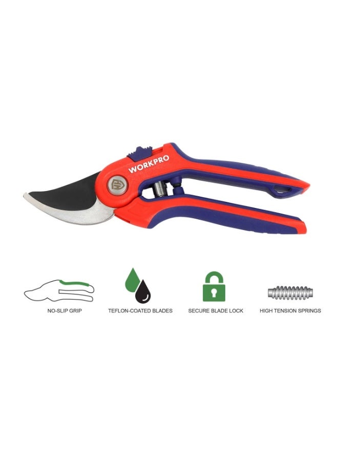 WORKPRO 213mm Professional Bypass Pruner – Heavy Duty Garden Shears with Heat-Treated SK5 Steel Blades & Ergonomic Non-Slip TPR Grip – Premium Tree Trimmer & Hand Pruning Shears for Live Green Plants, WP332009 - Image 3