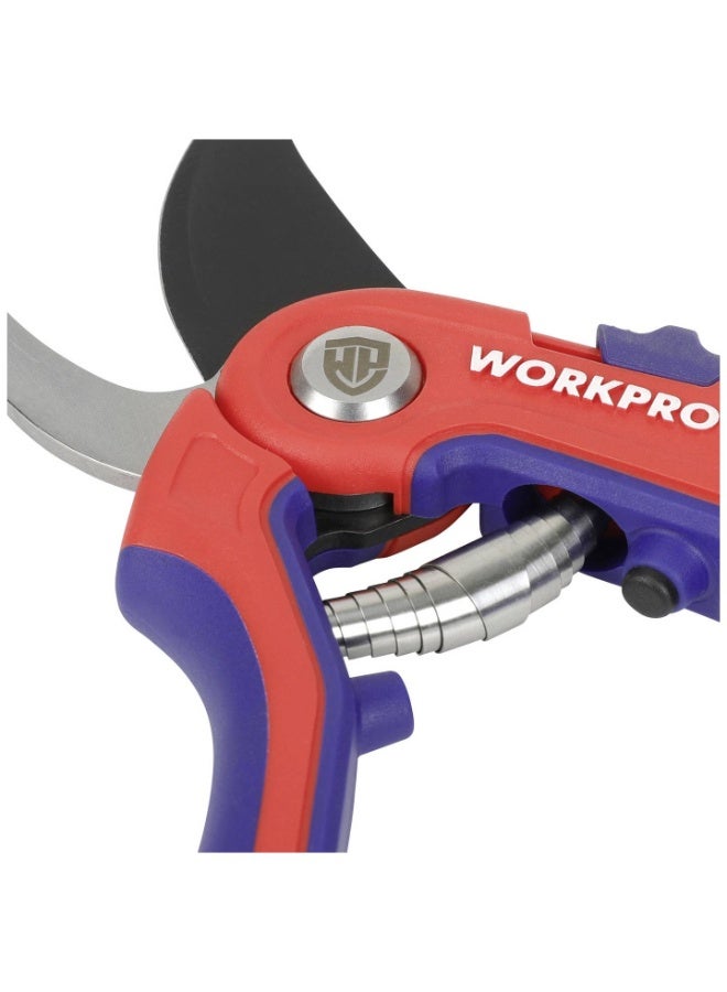 WORKPRO 213mm Professional Bypass Pruner – Heavy Duty Garden Shears with Heat-Treated SK5 Steel Blades & Ergonomic Non-Slip TPR Grip – Premium Tree Trimmer & Hand Pruning Shears for Live Green Plants, WP332009 - Image 5
