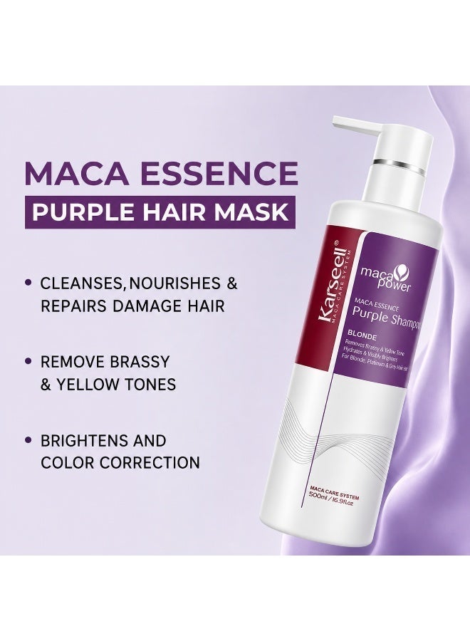 Karseell Maca Power Purple Shampoo – Maca Essence Blonde Care 500ml - Image 2