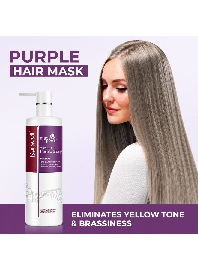 Karseell Maca Power Purple Shampoo – Maca Essence Blonde Care 500ml - Image 3