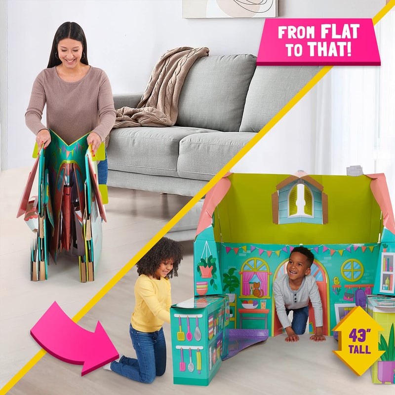 WowWee Pop2Play Kids Playhouse  Sturdy and EcoFriendly Carboard House Folds Flat for Easy Storage  Role Play Toy for Girls and Boys - Image 3