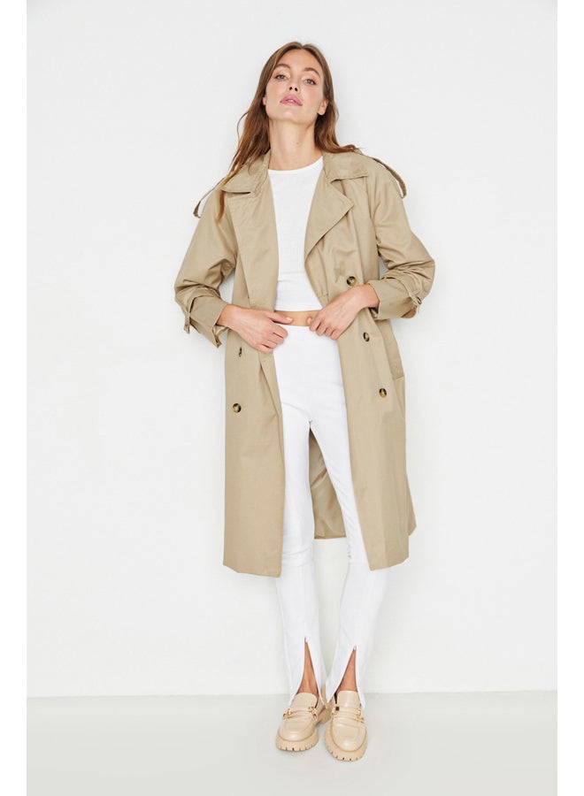 Trench Coat - Beige - Double-breasted