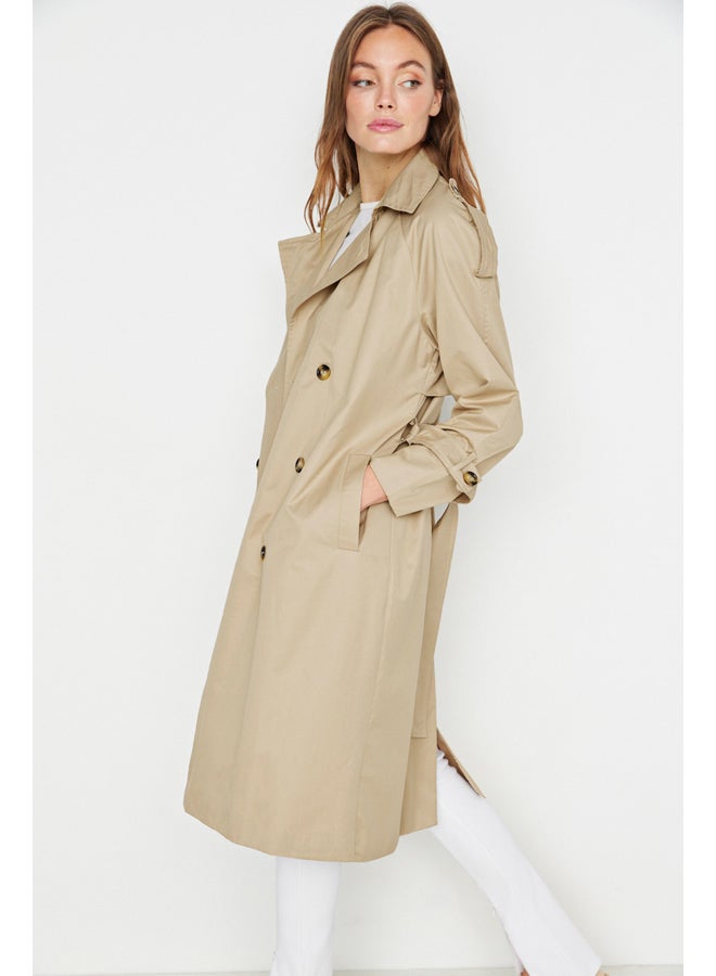 Trench Coat - Beige - Double-breasted