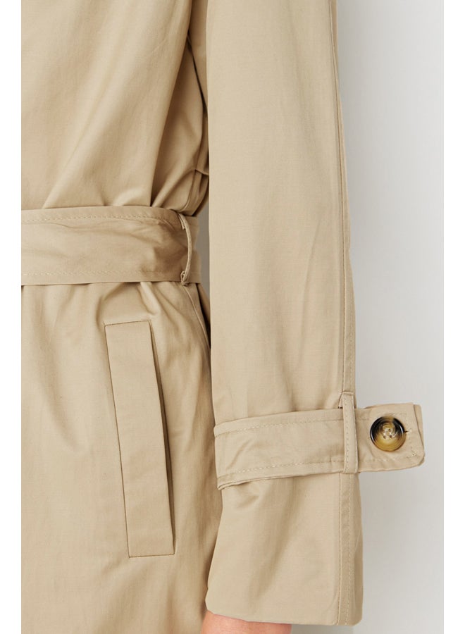 Trench Coat - Beige - Double-breasted