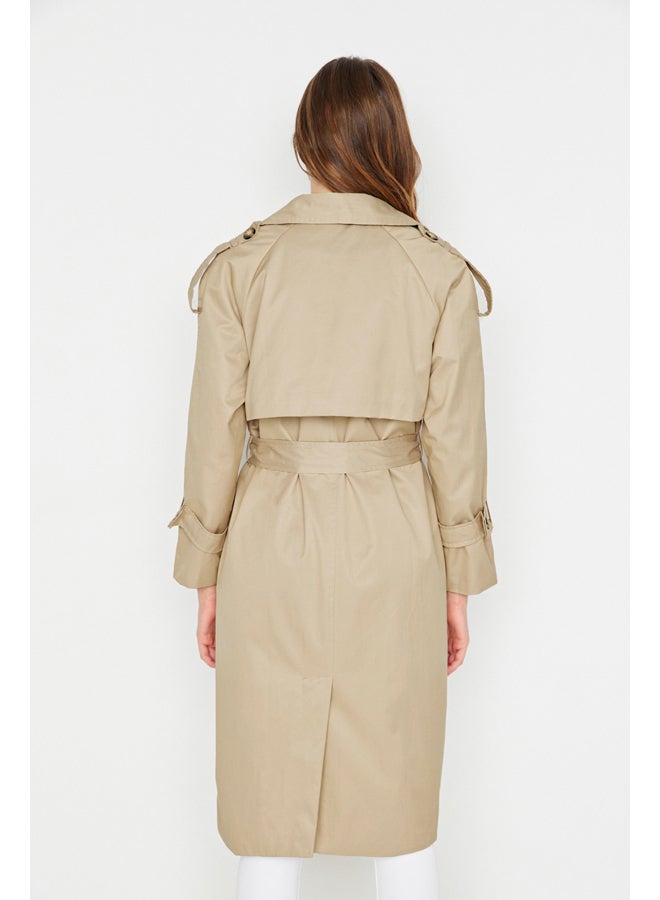 Trench Coat - Beige - Double-breasted