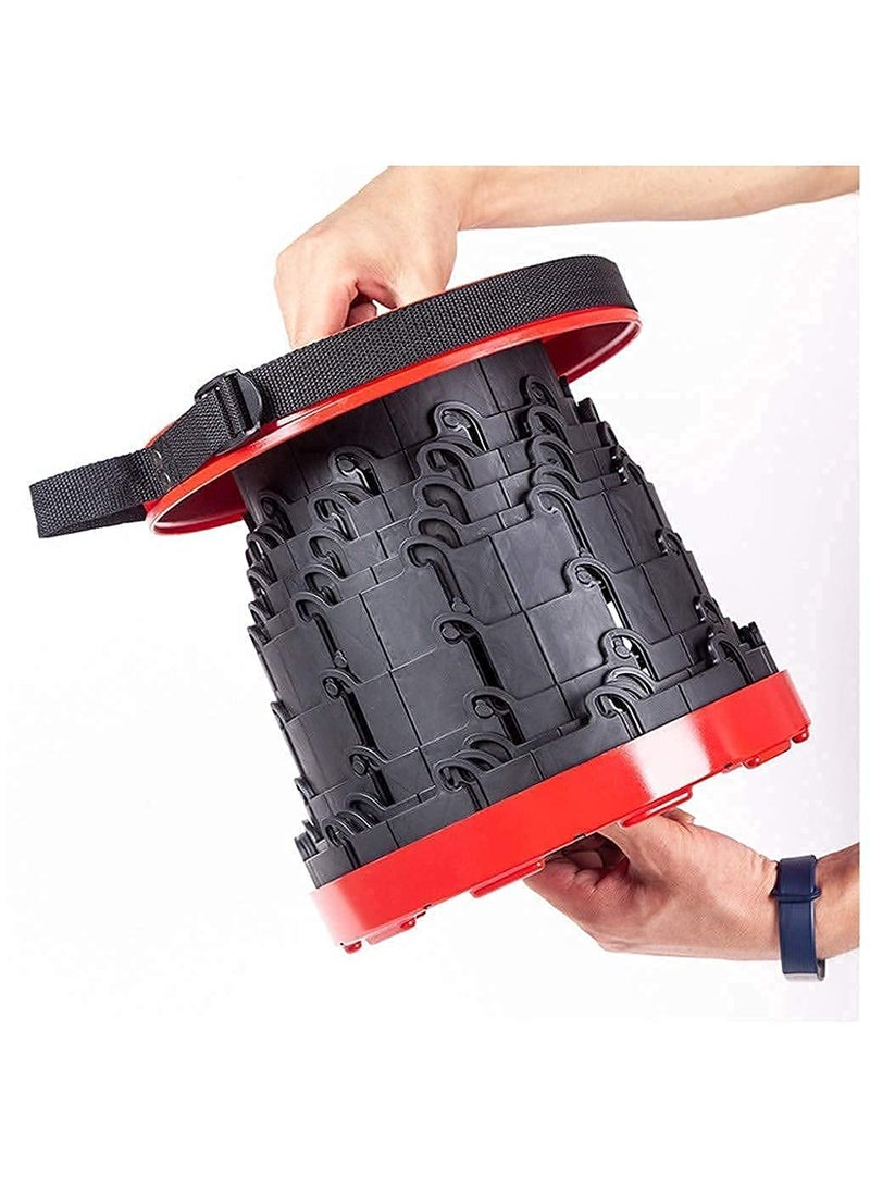 ShipFayda ShipFayda Folding Stool Lightweight Yet More Sturdy with Load Capacity 180KG Retractable Plastic Foldable Collapsible Stool for Camping Fishing Hiking BBQ Outdoors Indoors Kitchen Multicolor  - Image 5