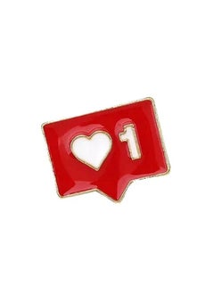 Distinctive metal pin brooch with new like sign notification design