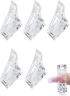 Pengxiaomei 5Pcs Nail Tips Clip for Quick Building Polygel, Poly Gel Clips for Nails Plastic Transparent Finger Extension Clip UV LED Builder DIY Manicure For Poly Gel 