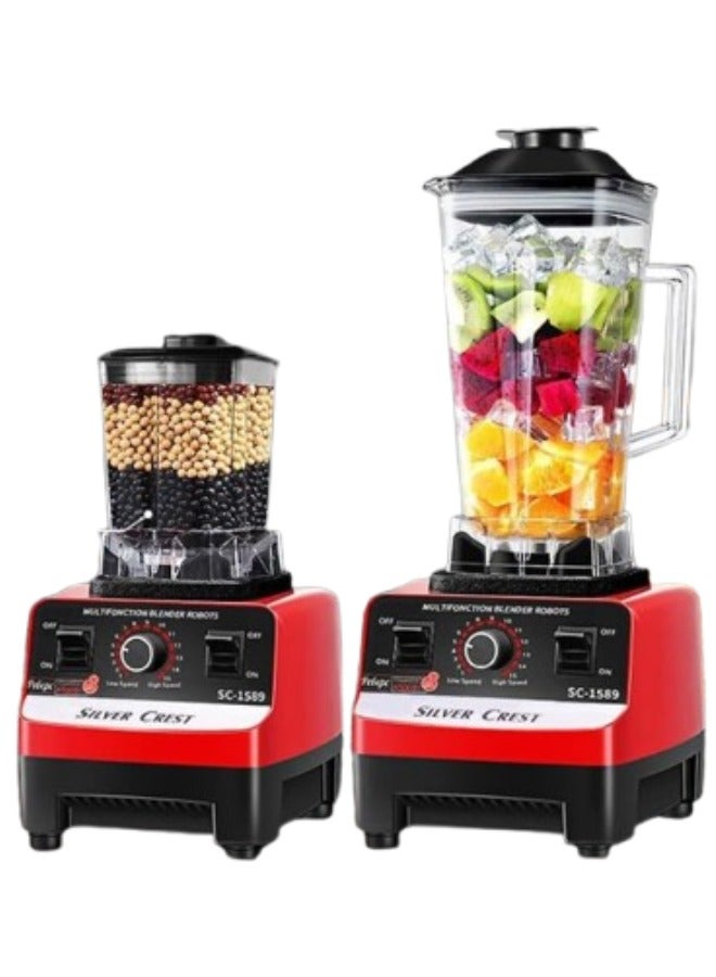 SILVER CREST Juicer Mixer Blender  Smoothie Maker 2L Containers Steel Blades Ice Crush Function Multi Mill Grinder Chopper Countertop Food Blender Accessories mixer grinder juicer machine food processors[Sc-1589] - Image 4