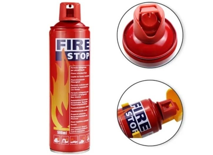 FIRE STOP Portable Car Fire Extinguisher Spray 500ml with Holder – Emergency Fire Stop Safety Aerosol for Vehicle, Home & Office - Image 2