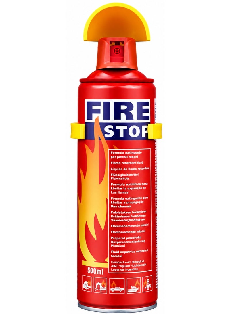 FIRE STOP Portable Car Fire Extinguisher Spray 500ml with Holder – Emergency Fire Stop Safety Aerosol for Vehicle, Home & Office - Image 1