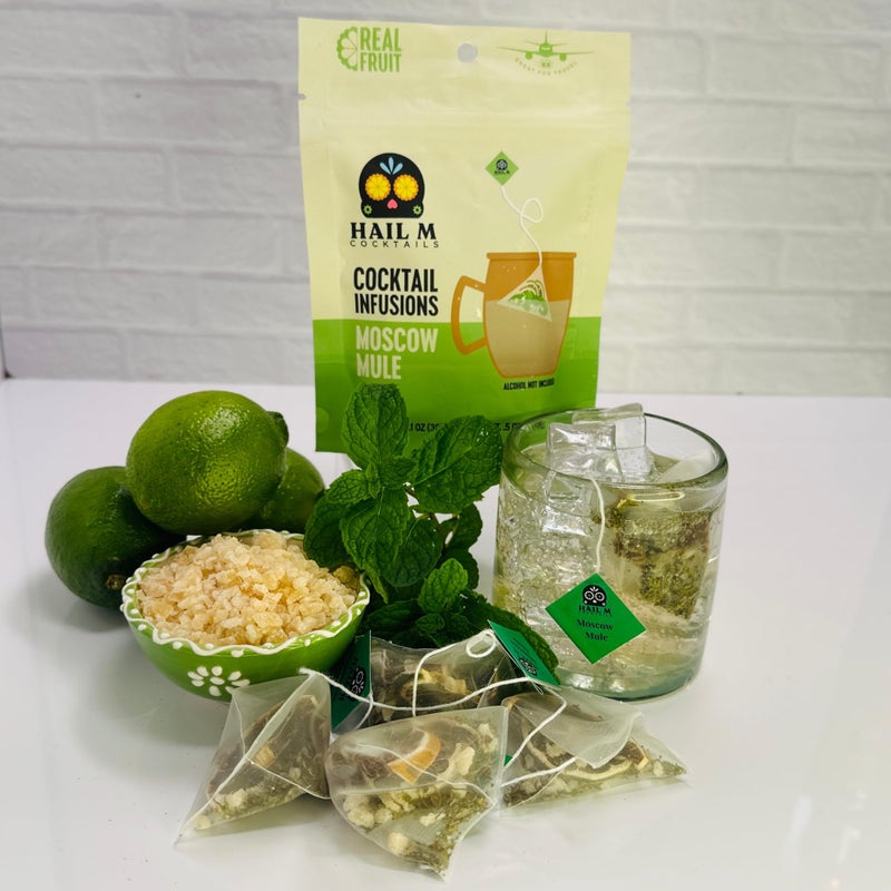 Moscow Mule Cocktail Infusion Kit - DIY Sugar-Free Ginger Lime & Mint Mixer for Vodka or Whiskey - Clean Ingredients, No Preservatives - Craft Cocktail Kit - 5 Cocktail Teabags - Image 4