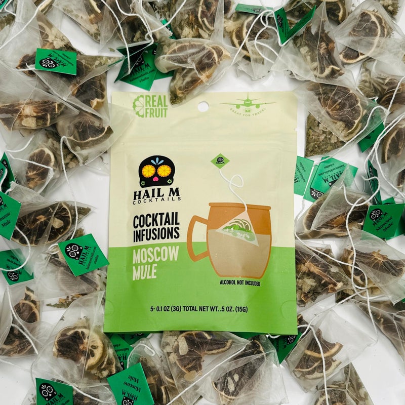 Moscow Mule Cocktail Infusion Kit - DIY Sugar-Free Ginger Lime & Mint Mixer for Vodka or Whiskey - Clean Ingredients, No Preservatives - Craft Cocktail Kit - 5 Cocktail Teabags - Image 5