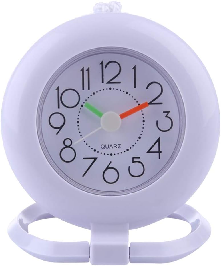klarako Bathroom Shower Waterproof Wall clock for kitchen Cook Baking Clock, with Towel Ring Hook, Flexible to, White - Image 2