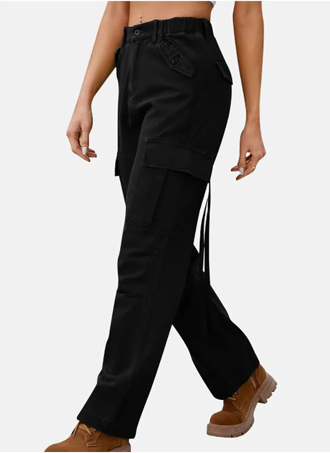 يونيكي Black Denim Cargo Pants