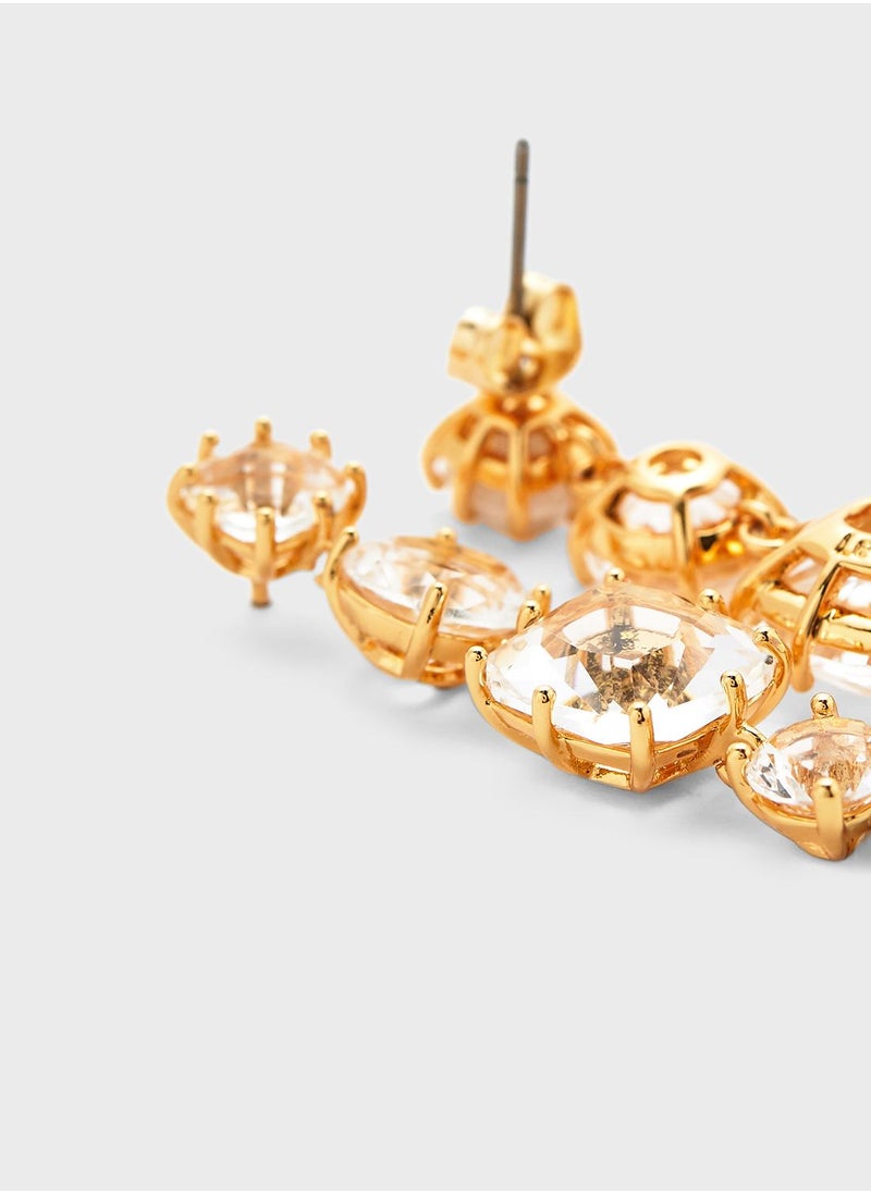 Les Nereides - 4 Crystal Stones Earrings - Image 1