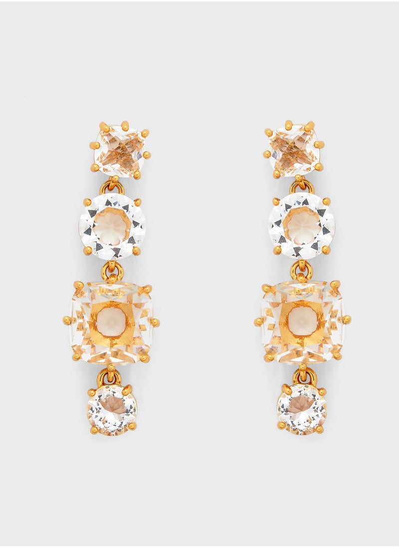 Les Nereides - 4 Crystal Stones Earrings - Image 1
