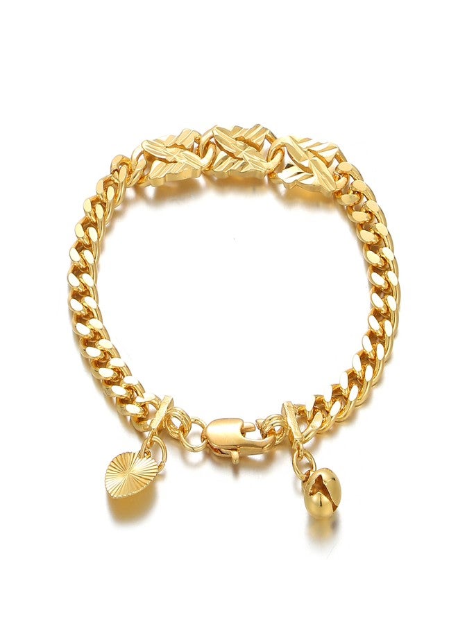 Ethlyn Baby Bracelets for boys Girls 18K Gold Plated Cuban Link Chain Bracelets for Boys Gift for Your Son (MY693A) - Image 1