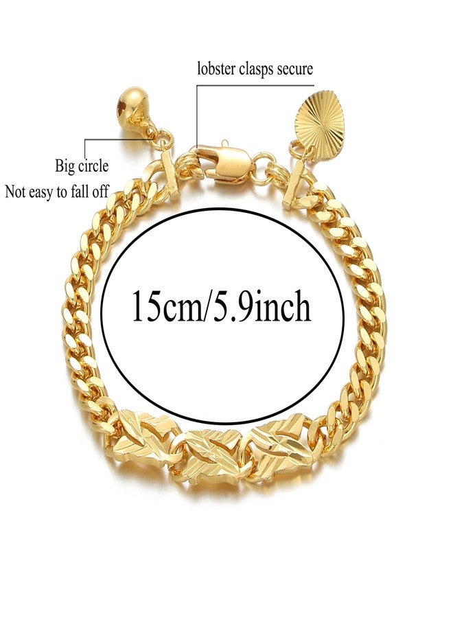 Ethlyn Baby Bracelets for boys Girls 18K Gold Plated Cuban Link Chain Bracelets for Boys Gift for Your Son (MY693A) - Image 3