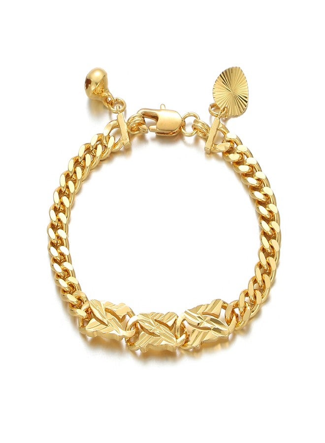 Ethlyn Baby Bracelets for boys Girls 18K Gold Plated Cuban Link Chain Bracelets for Boys Gift for Your Son (MY693A) - Image 2