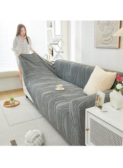Sharpdo Sofa Cover Stretch Sofa Slipcover 4 Seater Sofa Protector Couch Covers Thick Non-Slip Fashion Nordic Style Washable Soft Large Size 235-300CM  - Image 4