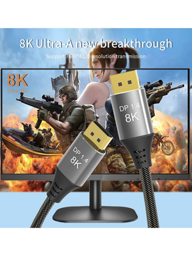Chixing - 8K DisplayPort Cable Ultra HD DisplayPort 1.4 Male to Male Nylon Cable SPCC Shell, Support 7680x4320 Resolution 8K@60Hz, 4K@144Hz, 2K@165Hz HDP HDCP for Gaming Monitor - Image 1