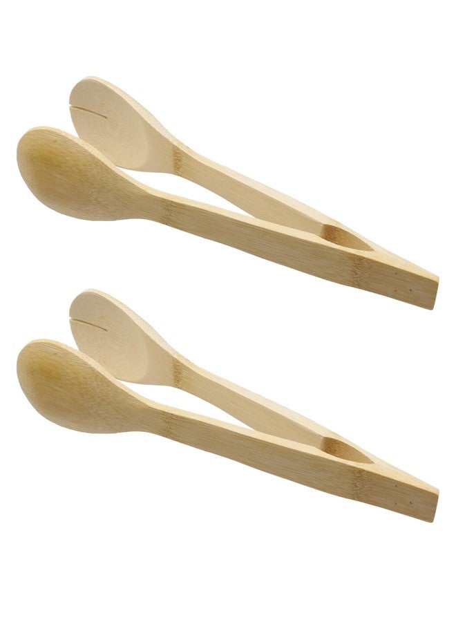 Pastlla 2Pcs 12" Wooden Tongs For Serving Food, Wooden Fruit Tongs Anti-slip Long Toaster Tong for Kitchen Cooking, BBQ, Buns, Bread, Steaks, Fruit, Vegetables - Image 1