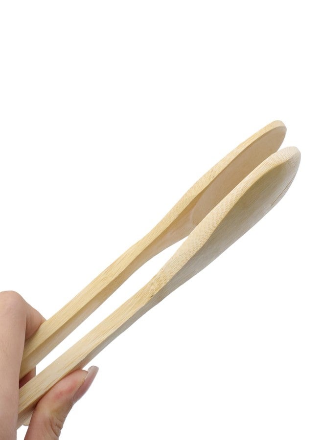 Pastlla 2Pcs 12" Wooden Tongs For Serving Food, Wooden Fruit Tongs Anti-slip Long Toaster Tong for Kitchen Cooking, BBQ, Buns, Bread, Steaks, Fruit, Vegetables - Image 3
