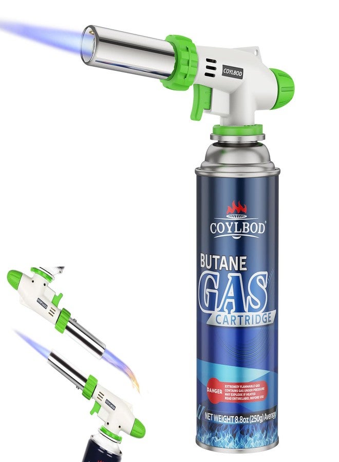 CoYlBod Butane Torch Lighter with Butane Included, Kitchen Torch with 1 Butane Canister, Creme Brulee Torch with Adjustable Flame with Reverse Use for Creme, Brulee, BBQ, Baking, Jewelry - Image 1