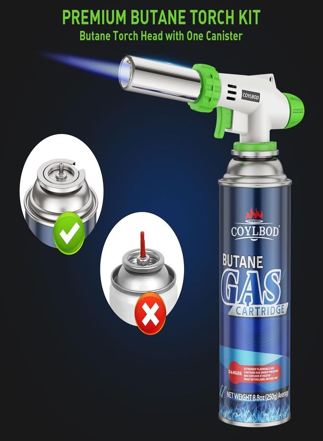 CoYlBod Butane Torch Lighter with Butane Included, Kitchen Torch with 1 Butane Canister, Creme Brulee Torch with Adjustable Flame with Reverse Use for Creme, Brulee, BBQ, Baking, Jewelry - Image 4