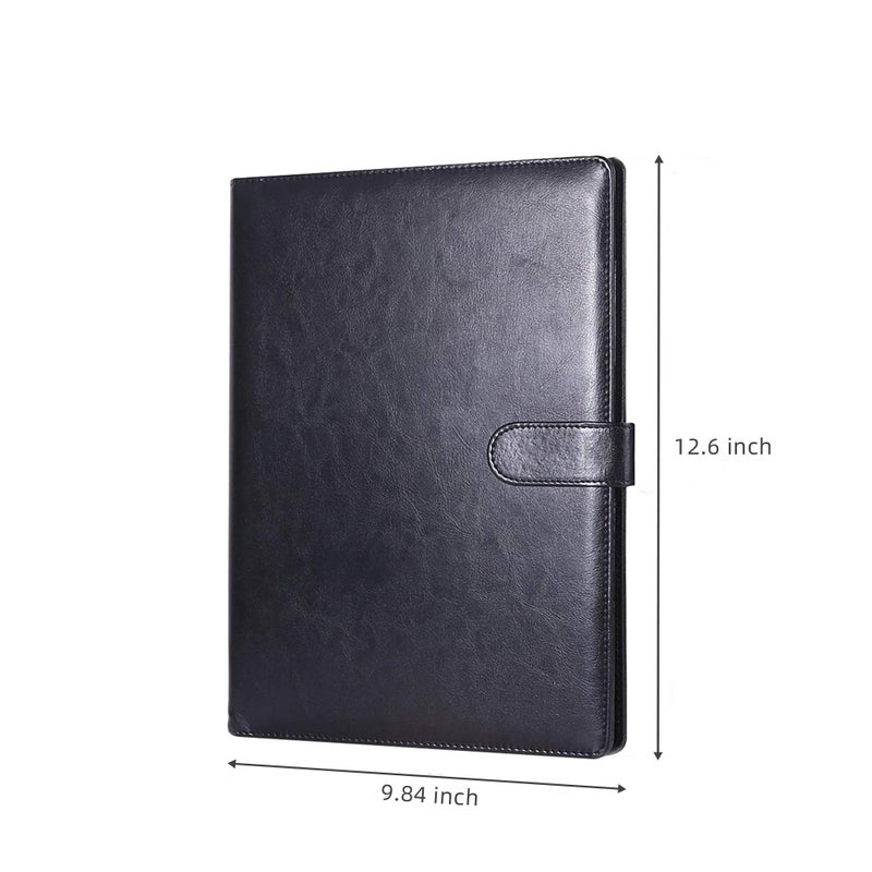 Mymazn Padfolio Clipboard Folder Portfolio, Mymazn Faux Leather Storage Clipboard with Cover for Legal Pad Holder Letter Size A4 Writing Pad for Business School Office Conference Notepad Clip Boards (Black) - Image 2