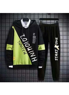 Generic Couples Hoodie Sweatshirt Casual Sportswear Set Mens Womens Spring Autumn Trendy Streetwear Outerwear Long Sleeve Polyester suit green  - Image 1
