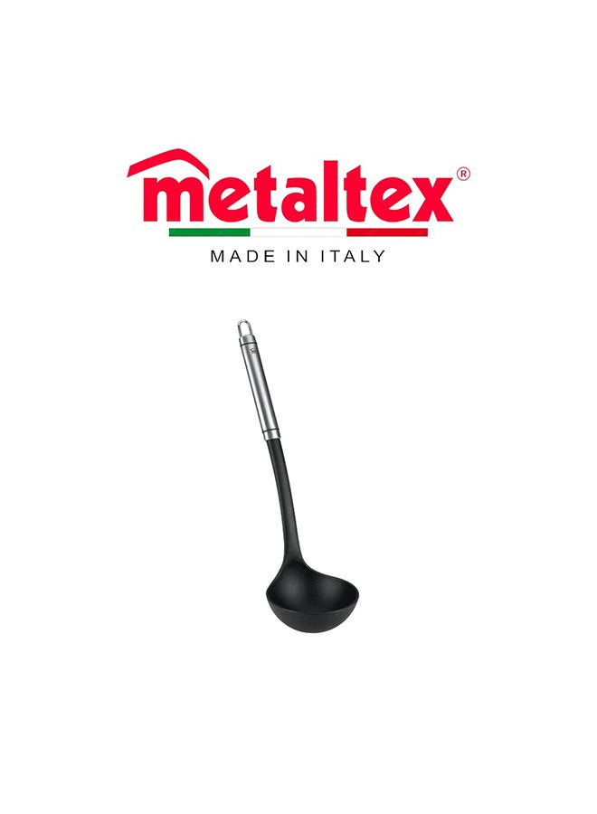 Metaltex Honor Soup Ladle 33cm , Stainless Steel Handle with Soft-Touch Grip, Deep Serving Ladle for Soups, Sauces & Stews - Image 1