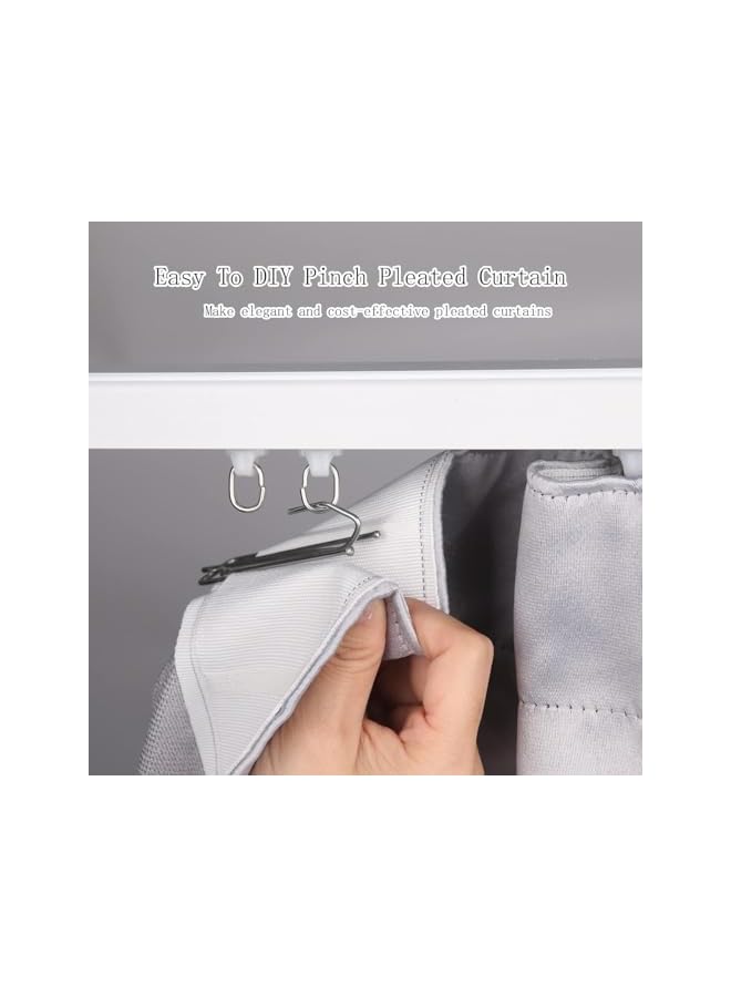 The Bros Curtain Accessory, 6 Meters White Curtain Tape, Curtain Heading Deep Pinch Pleat Tape with 15 Pcs Stainless Steel 4 Prong Curtain Pleater End Tape Hooks Clips for Curtain DIY - Image 5